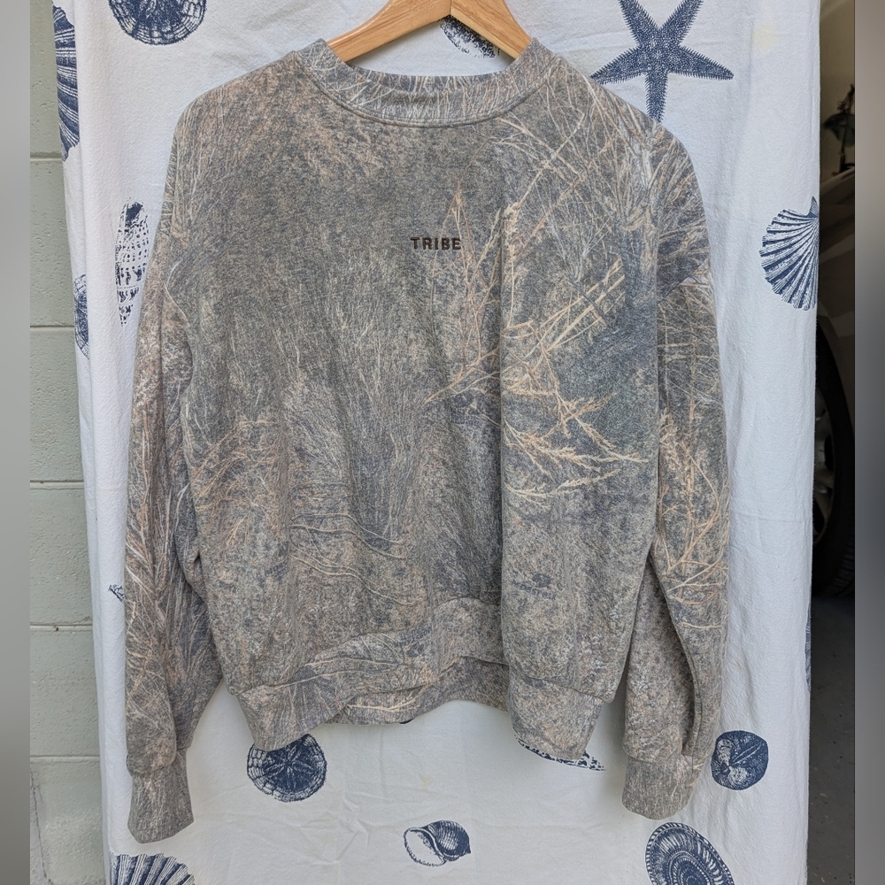 Tribe Kelley Sweatshirt Size Medium Mossy Oak Brush Butter Crew